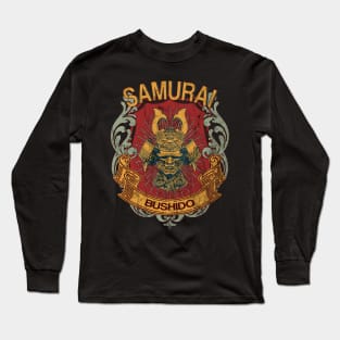 Bushido Samurai Mask Japanese Warrior Vintage Retro 593 Long Sleeve T-Shirt